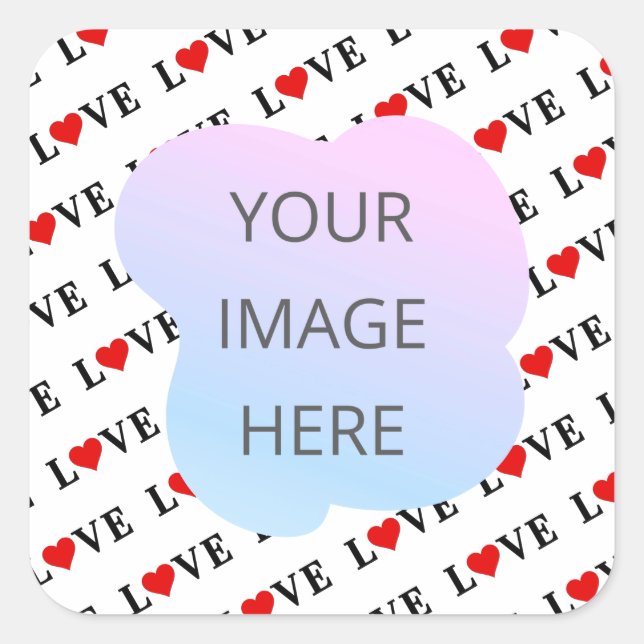 Minimalistische weiße LIEBE Quadratischer Aufkleber (Vorderseite)