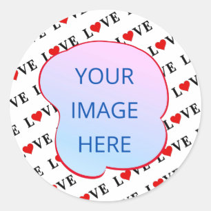 Minimalistische weiße LIEBE Runder Aufkleber