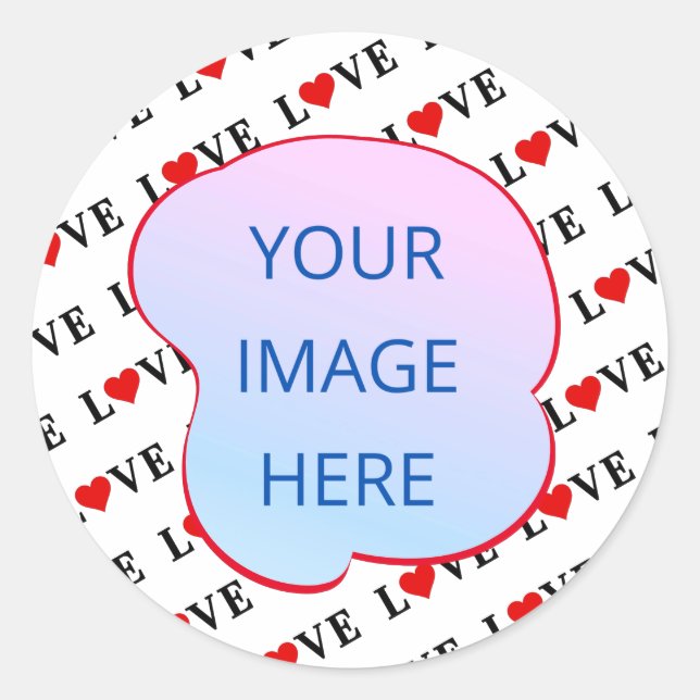 Minimalistische weiße LIEBE Runder Aufkleber (Vorderseite)