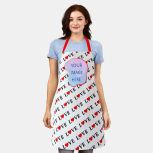 Minimalistische weiße LIEBE Schürze