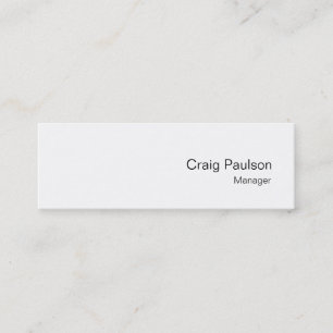 Minimalistische weiße, moderne Schlichte Visitenka Mini Visitenkarte