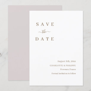 Minimalistische weiße Save The Date Hochzeitseinla Einladung