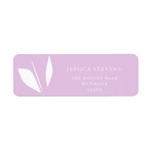 Minimalistische weiße Silhouette Blätter lila