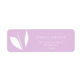 Minimalistische weiße Silhouette Blätter lila