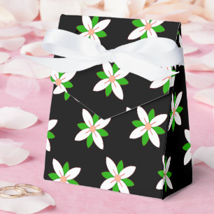 Minimalistische weiße und grüne Blume Geschenkschachtel