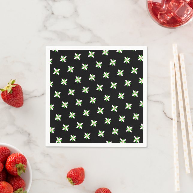 Minimalistische weiße und grüne Blume Serviette (Beispiel)