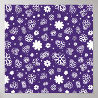 Minimalistische weiße und violette Blumen