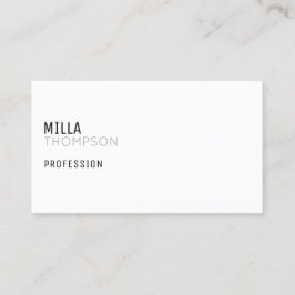 Minimalistische weiße Visitenkarte für jeden Beruf