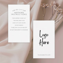 Minimalistische weiße Waschanleitung-Logo