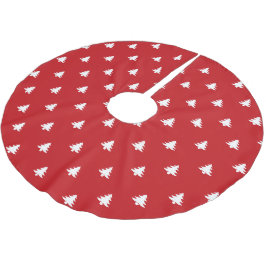Minimalistische, weiße Weihnachtsbäume niedlich Polyester Weihnachtsbaumdecke