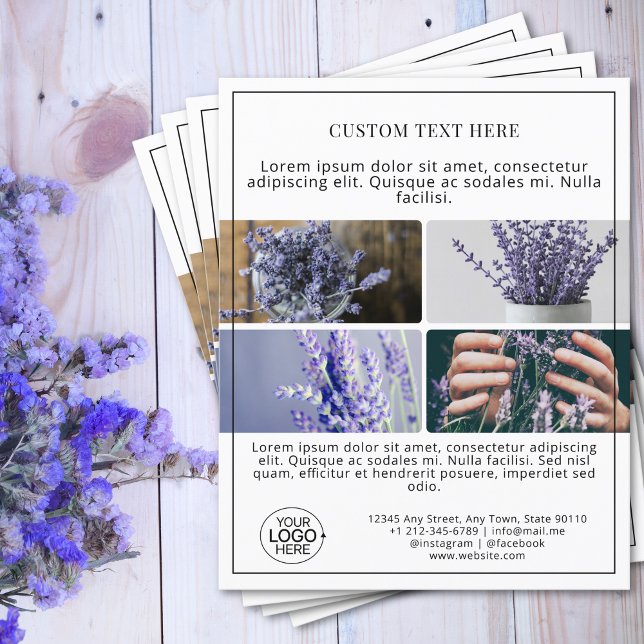 Minimalistische Werbeaktion für das Logo Flyer (Minimalist Add Your Logo Photo Collage Promo Flyer)