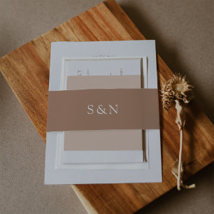 Minimalistische westliche Hochzeit   Kupferfarben Einladungsbanderole