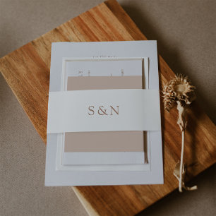 Minimalistische westliche Hochzeit Monogramm Einladungsbanderole