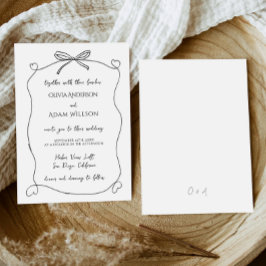 Minimalistische Whimsical Quirky Hand Drawn Bow We Einladung