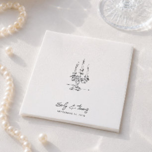 Minimalistische Whimsical-Tinte Handgezeichnete Ho Serviette