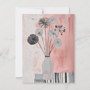 Minimalistische Whimsy-Blume Nr. 027 Postkarte