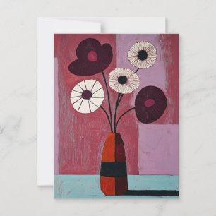 Minimalistische Whimsy-Blume Nr. 036 Postkarte