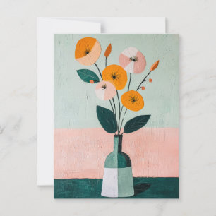 Minimalistische Whimsy-Blume Nr. 041 Postkarte