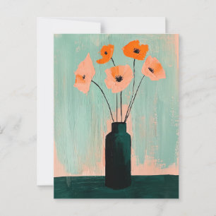 Minimalistische Whimsy-Blume Nr. 042 Postkarte