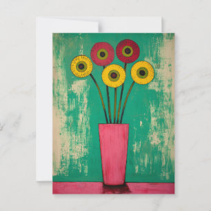 Minimalistische Whimsy-Blume Nr. 048 Postkarte