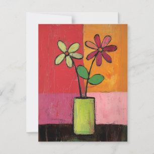 Minimalistische Whimsy-Blume Nr. 049 Postkarte