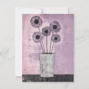 Minimalistische Whimsy-Blume Nr. 054 Postkarte