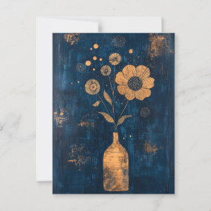 Minimalistische Whimsy-Blume Nr. 060 Postkarte