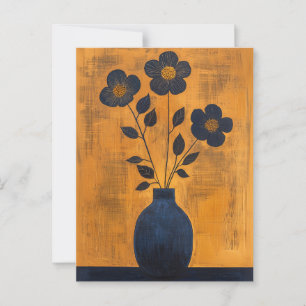 Minimalistische Whimsy-Blume Nr. 061 Postkarte