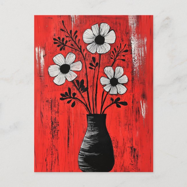 Minimalistische Whimsy-Blume Nr. 067 Postkarte (Vorderseite)