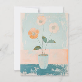 Minimalistische Whimsy-Blume Nr. 073 Postkarte