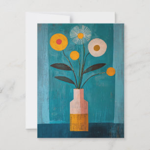 Minimalistische Whimsy-Blume Nr. 079 Postkarte