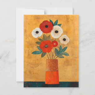 Minimalistische Whimsy-Blume Nr. 081 Postkarte