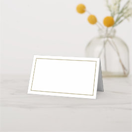 Minimalistische White and Gold Wedding Platzkarte