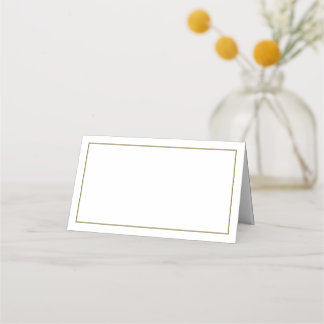 Minimalistische White and Gold Wedding Platzkarte