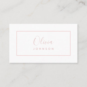 Minimalistische White Blush Pink Business Card Visitenkarte