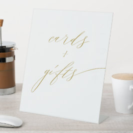 Minimalistische White Gold Elegante Script Cards G Sockelschild