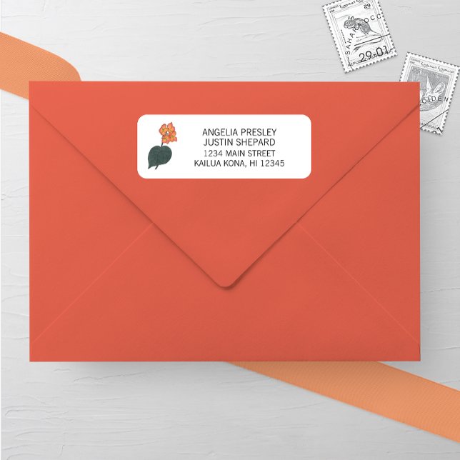 Minimalistische White Lily Wedding Rücksendeadress (Von Creator hochgeladen)