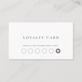 Minimalistische White Loyalty Card Visitenkarte