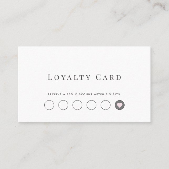 Minimalistische White Loyalty Card Visitenkarte (Vorderseite)