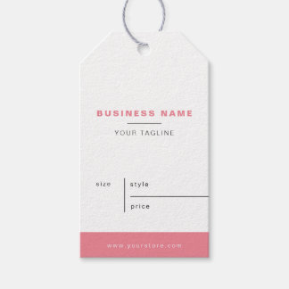 Minimalistische White Pink Business Price Hang Tag Geschenkanhänger