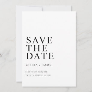 Minimalistische White Simple Wedding Save the Date