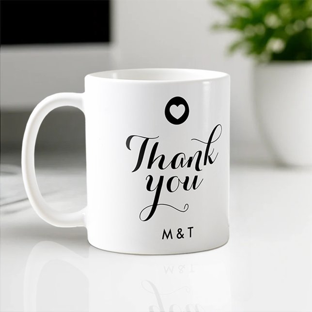 Minimalistische White Wedding Danke, dass Sie Scri Kaffeetasse (Von Creator hochgeladen)