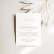 Minimalistische White Wedding Details Eintrittskar