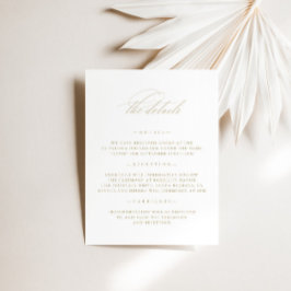 Minimalistische White Wedding Details Eintrittskar Einladung