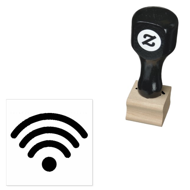 Minimalistische WiFi-Symbol-Rubber-Briefmarke für  Gummistempel (Stempel)