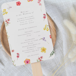 Minimalistische Wildblume Botanisches Hochzeitspro Fächer