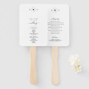 Minimalistische Wildblume handGezeichnet Monogramm Fächer