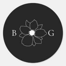 Minimalistische Wildblume handGezeichnet Monogramm