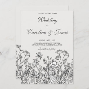 Minimalistische Wildblume Hochzeiten Vorlagen