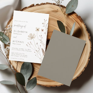 Minimalistische Wildblume - neutrale Einladung